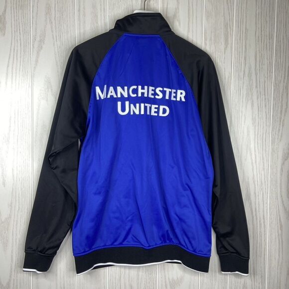Manchester United Track Jacket Large Blue Official Merch Full Zip Soccer MUFC - Picture 2 of 6